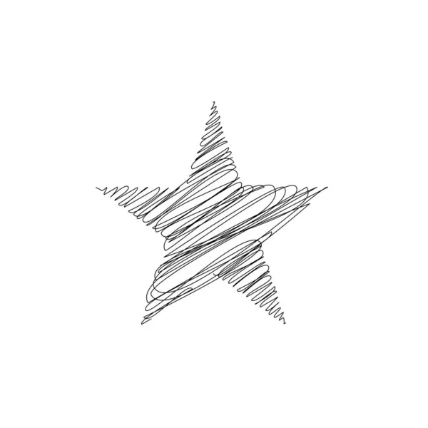 Drawn Sketch Star Line Drawing Star Element — Vetor de Stock