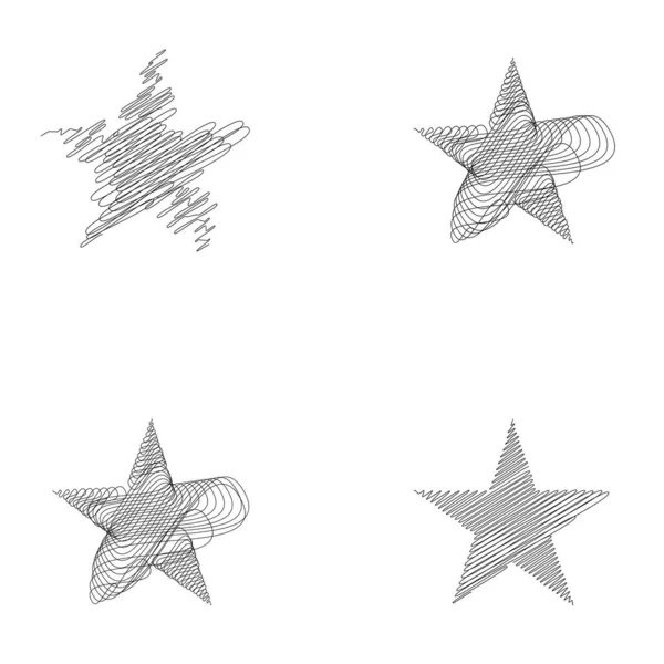 Drawn Sketch Star Line Drawing Star Element — Archivo Imágenes Vectoriales