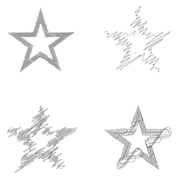 Drawn Sketch Star Line Drawing Star Element — Stock Vector