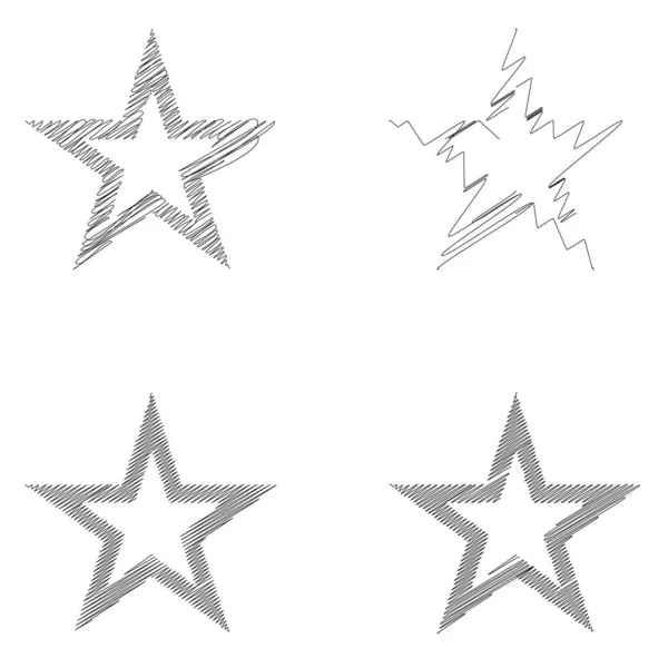 Drawn Sketch Star Line Drawing Star Element — ストックベクタ
