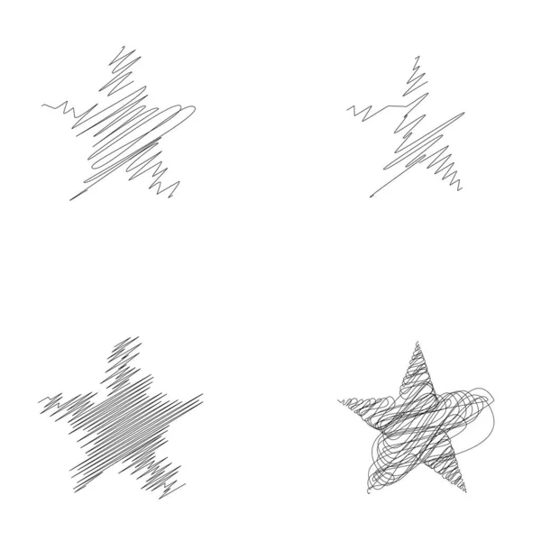 Drawn Sketch Star Line Drawing Star Element — Archivo Imágenes Vectoriales