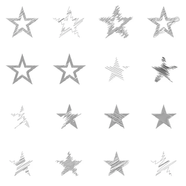 Drawn Sketch Star Line Drawing Star Element — Stockvector
