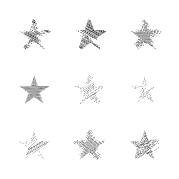 Drawn Sketch Star Line Drawing Star Element — Stockvektor