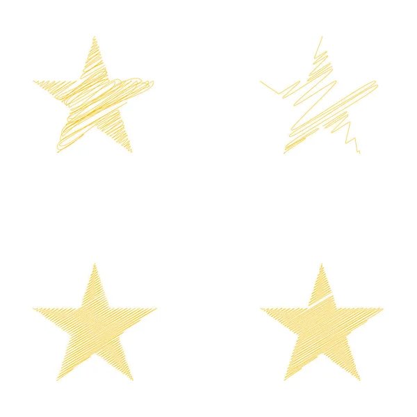 Drawn Sketch Star Line Drawing Star Element — Stockvektor
