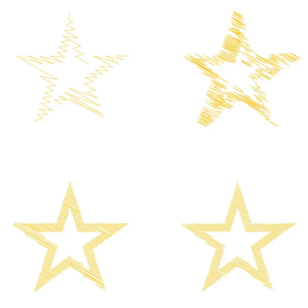 Drawn Sketch Star Line Drawing Star Element — Vetor de Stock