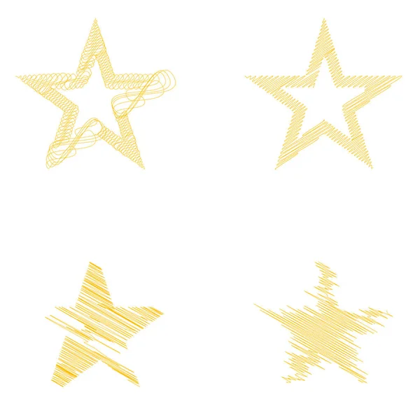 Drawn Sketch Star Line Drawing Star Element — Stockvector