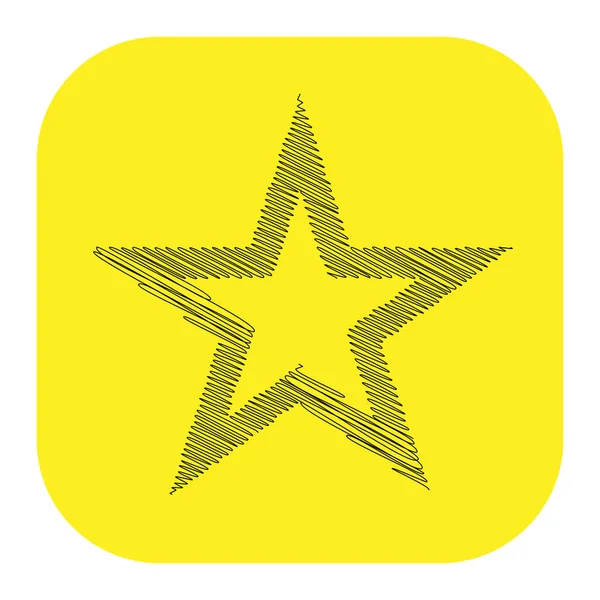 Çizilmiş, eskiz yıldızı. Çizgi çizen yıldız ögesi