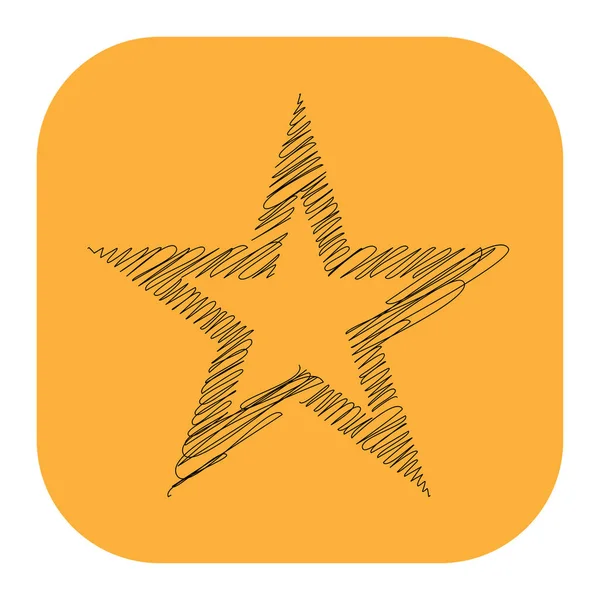 Çizilmiş, eskiz yıldızı. Çizgi çizen yıldız ögesi