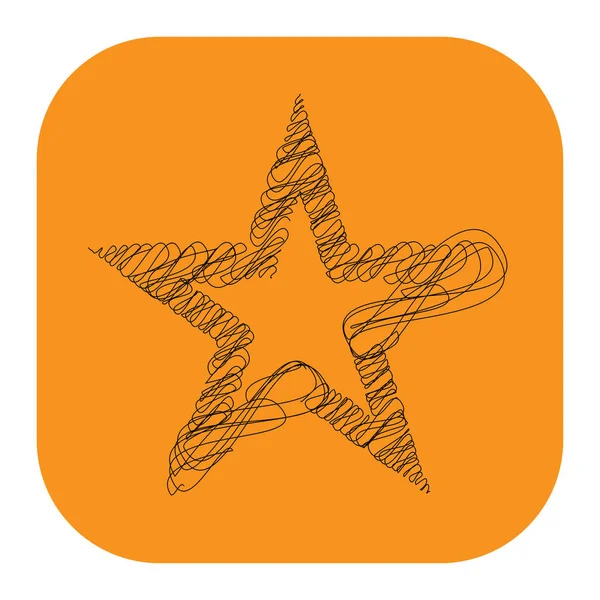 Çizilmiş, eskiz yıldızı. Çizgi çizen yıldız ögesi