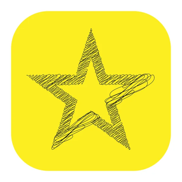 Çizilmiş, eskiz yıldızı. Çizgi çizen yıldız ögesi