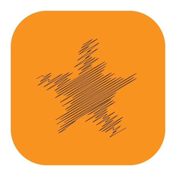 Çizilmiş, eskiz yıldızı. Çizgi çizen yıldız ögesi