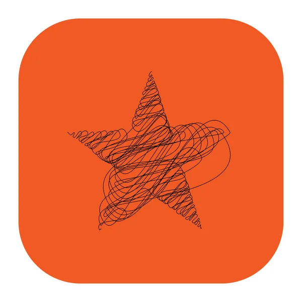 Çizilmiş, eskiz yıldızı. Çizgi çizen yıldız ögesi