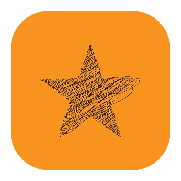 Çizilmiş, eskiz yıldızı. Çizgi çizen yıldız ögesi