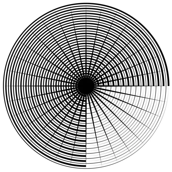 Converging Radial Circular Lines Element — Stockvector
