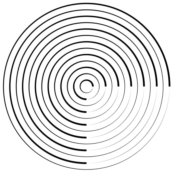 Convergerende Radiale Ronde Lijnen Element — Stockvector