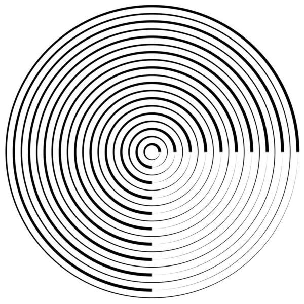 Converging Radial Circular Lines Element —  Vetores de Stock