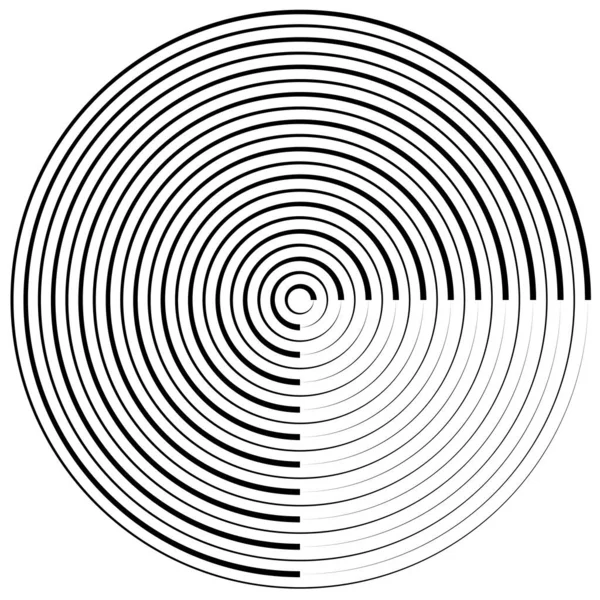 Converging Radial Circular Lines Element — стоковый вектор