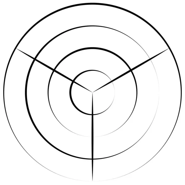 Konvergerande Radiella Cirkulära Linjer Element — Stock vektor