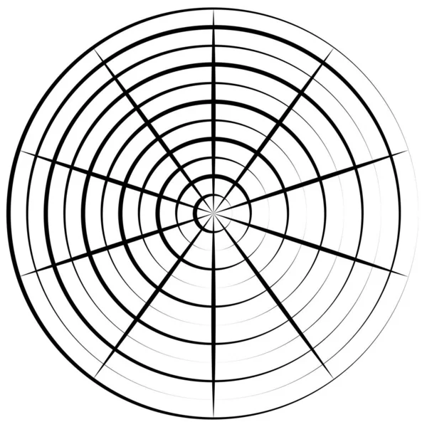 Converging Radial Circular Lines Element — Stockový vektor