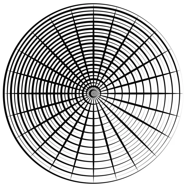 Elemento Líneas Radiales Circulares Convergentes — Archivo Imágenes Vectoriales