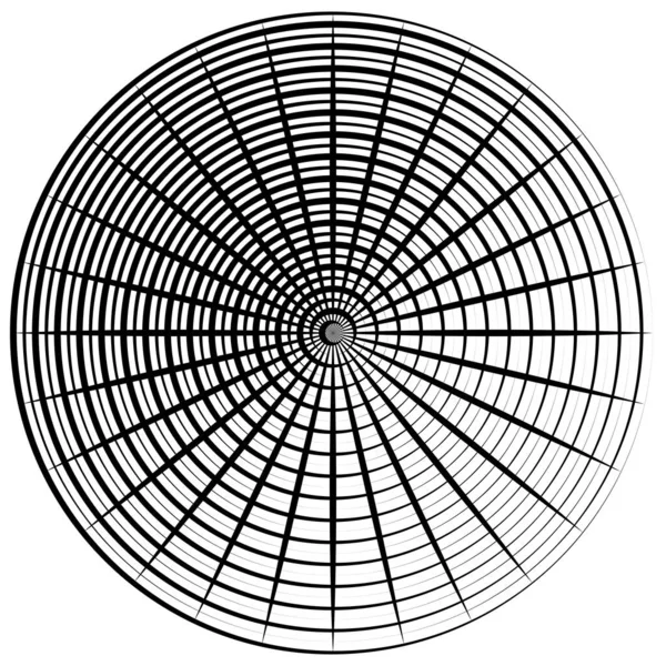 Konvergerande Radiella Cirkulära Linjer Element — Stock vektor