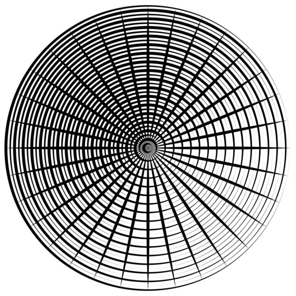 Converging Radial Circular Lines Element — Vettoriale Stock