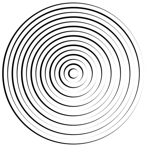 Converging Radial Circular Lines Element — Vettoriale Stock