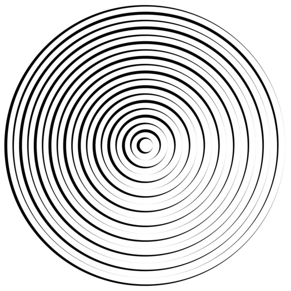 Сходящийся Элемент Радиальных Круговых Линий — стоковый вектор