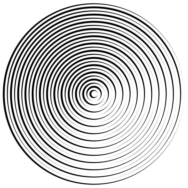 Konvergente Radiale Kreisförmige Linien — Stockvektor