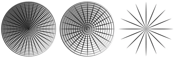 Elemento Linhas Radiais Circulares Convergentes Ilustração Vetorial Estoque Gráficos Clip — Vetor de Stock