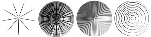 Converging Radial Circular Lines Element Stock Vector Illustration Clip Art — Wektor stockowy