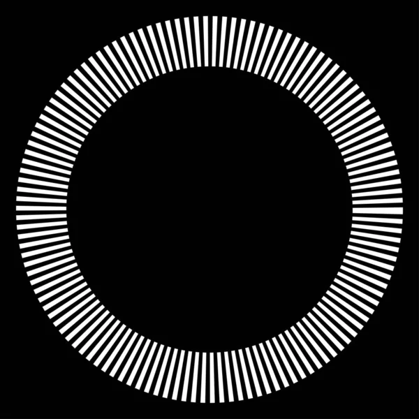 Kesik çizgileri olan geometrik daire ögesi. Radyal, yayıcı element. Stock vektör illüstrasyonu, klip- art grafikleri