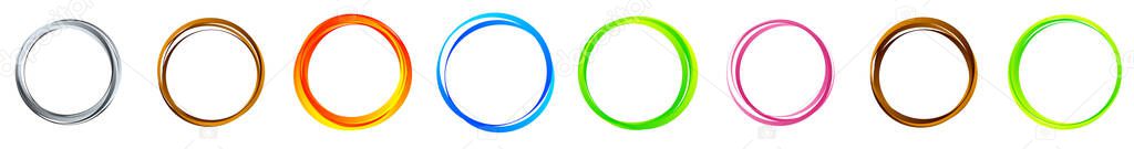 Random circles, rings circular element. Stock vector illustration, clip-art graphics