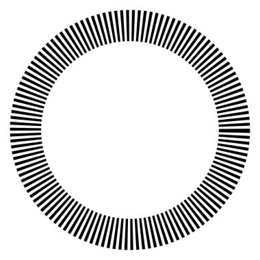 Kesik çizgileri olan geometrik daire ögesi. Geometrik radyal, yayıcı element. Stock vektör illüstrasyonu, klip- art grafikleri