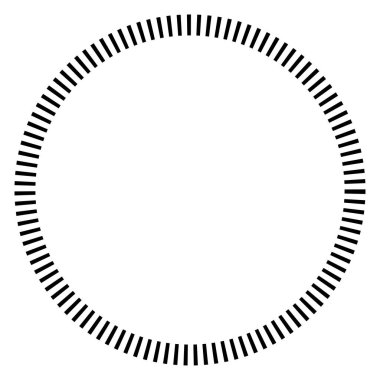 Kesik çizgileri olan geometrik daire ögesi. Geometrik radyal, yayıcı element. Stock vektör illüstrasyonu, klip- art grafikleri