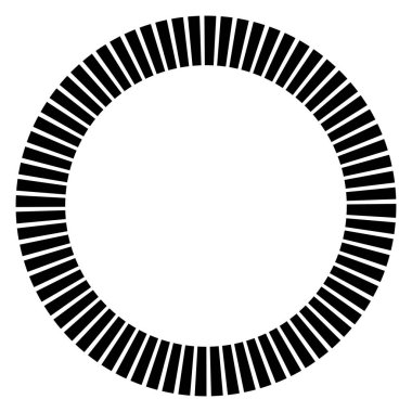 Kesik çizgileri olan geometrik daire ögesi. Geometrik radyal, yayıcı element. Stock vektör illüstrasyonu, klip- art grafikleri