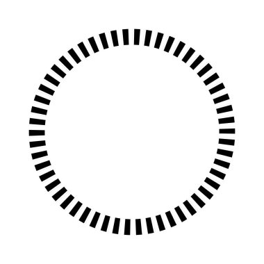 Kesik çizgileri olan geometrik daire ögesi. Geometrik radyal, yayıcı element. Stock vektör illüstrasyonu, klip- art grafikleri