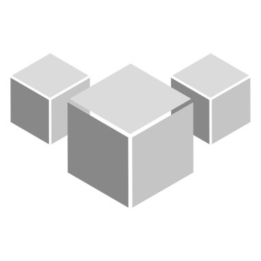 Isometric küp elementi, simge. Kübist soyut 3D şekil. Stock vektör illüstrasyonu, klip- art grafikleri