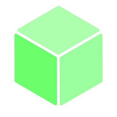 Isometric cube element, icon. Cubist abstract 3d shape. Stock vector illustration, clip-art graphics