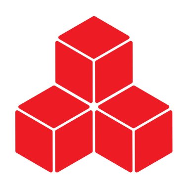 Isometric küp elementi, simge. Kübist soyut 3D şekil. Stock vektör illüstrasyonu, klip- art grafikleri