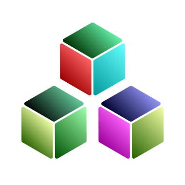 Isometric küp elementi, simge. Kübist soyut 3D şekil. Stock vektör illüstrasyonu, klip- art grafikleri