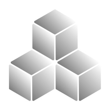 Isometric cube element, icon. Cubist abstract 3d shape. Stock vector illustration, clip-art graphics