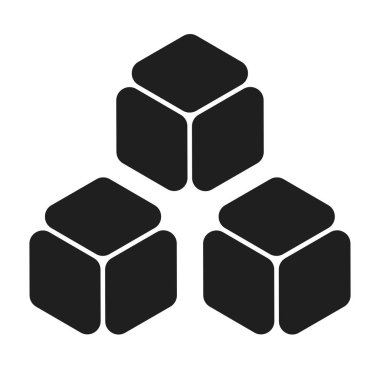 Isometric cube element, icon. Cubist abstract 3d shape. Stock vector illustration, clip-art graphics
