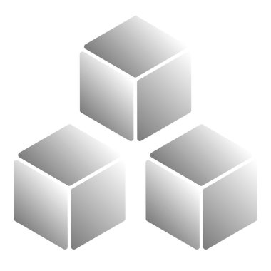 Isometric cube element, icon. Cubist abstract 3d shape. Stock vector illustration, clip-art graphics