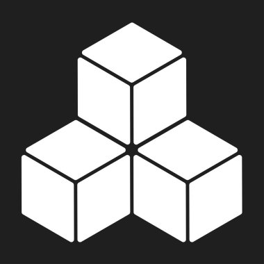 Isometric cube element, icon. Cubist abstract 3d shape. Stock vector illustration, clip-art graphics