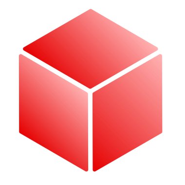 Isometric cube element, icon. Cubist abstract 3d shape. Stock vector illustration, clip-art graphics