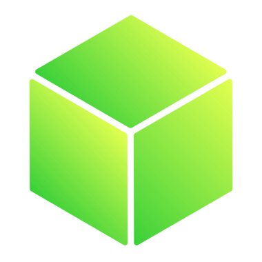 Isometric cube element, icon. Cubist abstract 3d shape. Stock vector illustration, clip-art graphics
