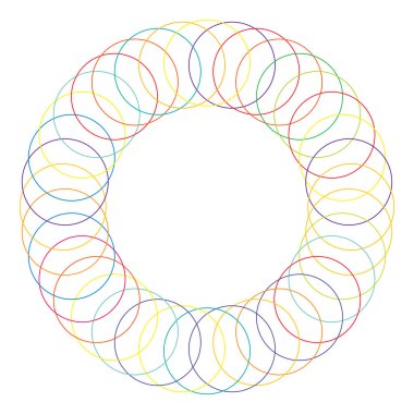 Çember yarıçap motifi, mandala illüstrasyon ögesi