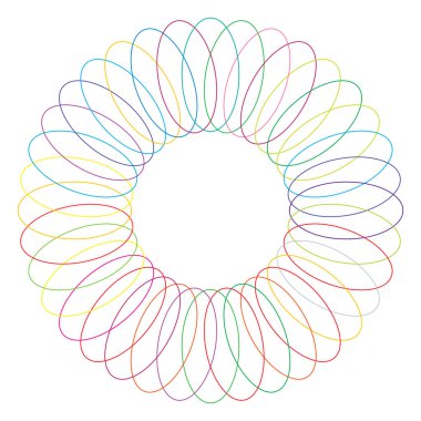 Çember yarıçap motifi, mandala illüstrasyon ögesi