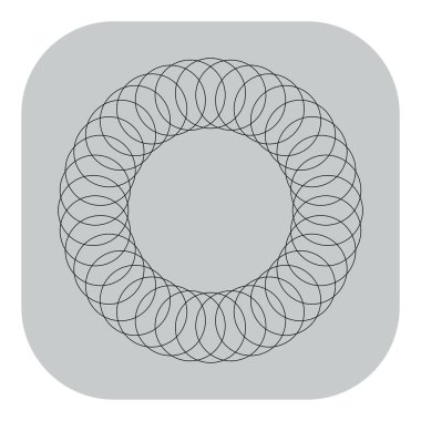 Çember yarıçap motifi, mandala illüstrasyon ögesi